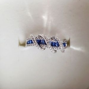 Sterling silver blue stones ring